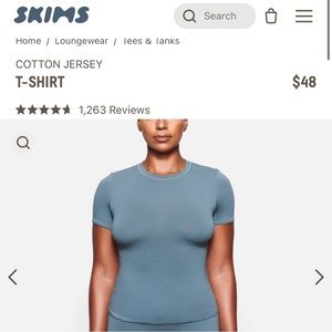 Skims Cotton Jersey Tee in Kyanite